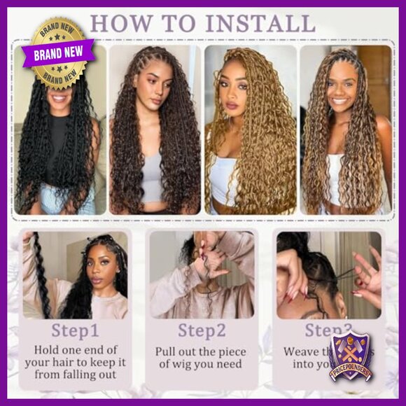 20 Inch Human Hair Extensions 4 Bundles Deep Wave Boho  display picture 1